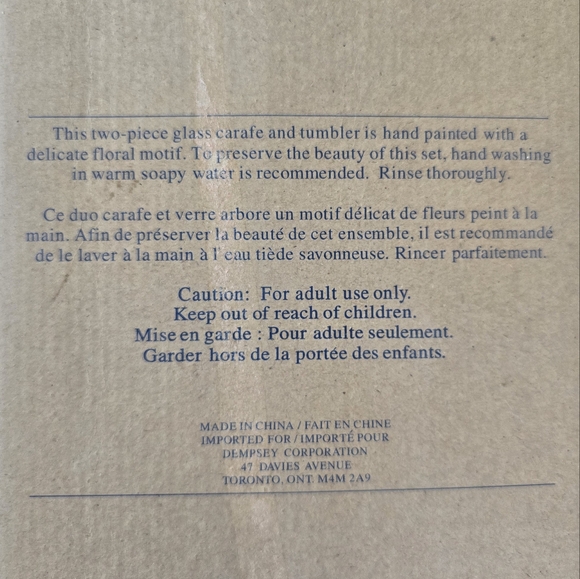 🪻 Floral Painted Glass Bedside Carafe Set - Picture 10 of 12